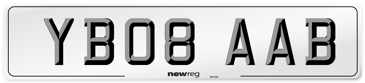 YB08 AAB Number Plate from New Reg